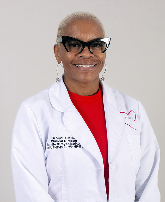 Dr. Venus Miller, DNP, MSN, APRN, FNP-BC, PMHNP-BC